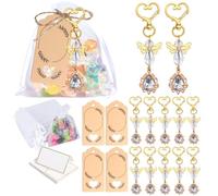 BUBEFSKD 30pieces Angelic Wing Llavero Colgante para Bautizo y Salas de Boda con Tarjeta de Agradecimiento Y Bolsas de Organza Drawess Tarjeta de agradecimiento