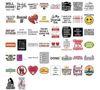 BUBEFSKD 50 pegatinas impermeables reutilizables para álbumes de recortes, diarios, gadgets y botellas, pegatinas de alivio del estrés para adultos, pegatinas de humor de divorcio de PVC, etiquetas