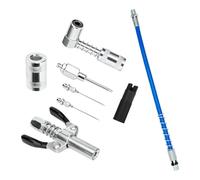 BUBEFSKD 7 accesorios para engrasar con caudal, acoplamiento de doble mango, adaptador de manguera, tapa de boquilla para la punta de las prensas de engrase para lubricar equipos