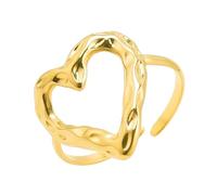 BUBEFSKD Anillos ajustables en forma de corazón Joyas de acero inoxidable Abierto Joyería ajustable para amantes de la moda Anillo de aniversario, como se describe