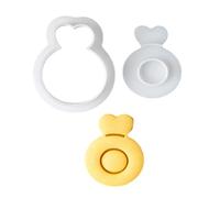 BUBEFSKD Anillos de corazón en miniatura y herramienta de repostería inspirada en dibujos animados, cortador de galletas para postres para hacer deliciosas galletas en ocasiones festivas, sello de