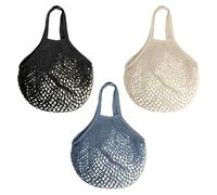 BUBEFSKD Bolsa de compras de algodón de 3 piezas, espacioso contenedor reutilizable para picnics, almacenamiento de lavandería, hombro de tela ergonómico, mercado de algodón, b