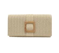 BUBEFSKD Bolso de hombro tejido a mano para mujer, bolso de playa, moderno, caja cruzada de paja, cordones de cadena, mensajeros, bolso de sobre, todo a juego, paja, playa, hombro, dorado