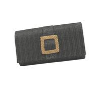 BUBEFSKD Bolso de hombro tejido a mano para mujer, bolso de playa, moderno, caja cruzada de paja, cordones de cadena, mensajeros, bolso de sobre, todo a juego, paja, playa, hombro, Negro