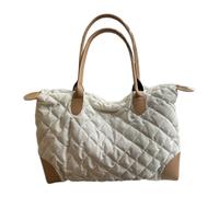 BUBEFSKD Bolso de hombro versátil axila bolso de compras para niñas mujeres bolsos de moda tejidos acolchados axilas elegantes diseños de patrón de cuadrícula, Blanco
