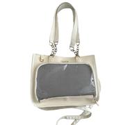 BUBEFSKD Bolso de mano de PU de moda para el viaje diario correa de hombro ergonómica almacenamiento espacioso diseño inspirado en anime bolso informal resistente al desgaste para el trabajo, Blanco