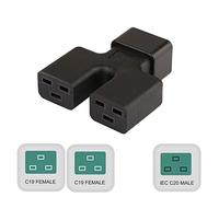 BUBEFSKD C20 a C19 Power Adapter Macho Hasta 13a Hembra Y Split Adaptador Conexión de Resistencia a Alta Temperatura AC