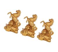 BUBEFSKD Caballo de resina detallado de 3 piezas con escultura de monedas del tesoro, aporta encanto cultural, adorno Fengshui para decoración de oficina en casa, signo del zodiaco, escultura de