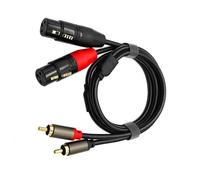 BUBEFSKD Cable convertidor 2RCA a 2XLR hembra blindado con señales sin ruido para sistemas audiófilos HiFi
