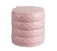 BUBEFSKD Caja de almacenamiento para joyas, exhibición del hogar, estantería redonda giratoria para joyas, multicapa, organizador de collar, caja circular, soporte para pendientes, gran capacidad