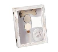 BUBEFSKD Caja de madera de pino maciza con sombra de memoria para fotos collares y mecanismo de pelo para abrir y cerrar rápidamente marco de madera de roble para artefactos de mascotas