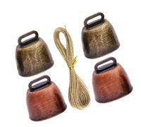 BUBEFSKD Campanas de animales de granja oxidadas con cordón, anti pérdida, retro, artesanías de hierro, para exteriores, para colgar en exteriores, identificador de mascotas, campanas de metal