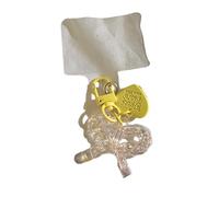 BUBEFSKD Capturas de reglamento para llaves, caramelos de bowknot colgante llavero signo del corazón con clip llaveros llaveros portable llavero ornamento plástico llavero, amarillo, Talla única