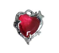 BUBEFSKD Colgante en forma de corazón de cristal ópalo amor cuentas sueltas para fabricación de joyas collares pendientes llavero accesorios encanto corazón encanto, talla única, como se describe