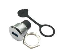 BUBEFSKD Conector Circular De Puerto USB3.0 Cubierta A Prueba Polvo Compatible con Dispositivos USB2.0 Durabilidad Carcasa Aleación para Montaje En Panel