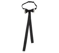 BUBEFSKD Corbatas de perlas Preatado Cuello Corbata Para Uniforme Traje De Corbata Negro Simple Perezoso Persona Alumnas., Superficie negra en blanco, Talla única