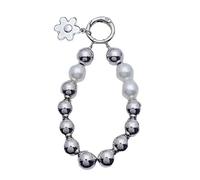 BUBEFSKD Cordón de teléfono con cuentas personalizado cadena de perlas llavero corto Cordones muñeca para mujeres cordón de perlas personalización, a, Talla única