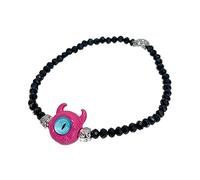 BUBEFSKD Cuentas De Arroz Negro Pulseras Pequeños Monstruos Frío Hip-Hop Tendencia Cerradura Colgante Temperamento Dulce Joyería Ajustable Pulseras Pequeños Monstruos para Hombres