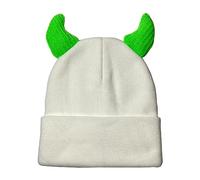 BUBEFSKD Divertido Crochet Halloween Casual Cap Y2K Girl Hot Girls Picture Prop Punto Cuerno de Diablo para Invierno Diablo