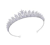 BUBEFSKD Elegante diadema de princesas, elegantes coronas de novia plateadas, accesorios para bodas y fiestas de cumpleaños, accesorios para bodas