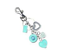 BUBEFSKD Elegante llavero de corazón floral accesorio de moda para llave de bolsillo de metal de cuero para amantes corazón cuero llavero, azul, Talla única