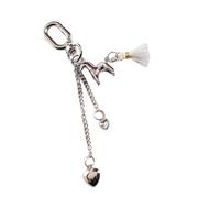 BUBEFSKD Encantador llavero con corazón de caballo y borlas, colgante de metal de moda para llave de bolsillo, pareja romántica, regalo para seres queridos, pequeño regalo para parejas, a, Talla única