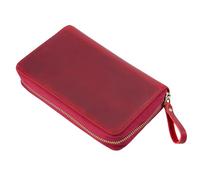 BUBEFSKD Estuche para bolígrafos de cuero de caballo salvaje antiguo con tapa permanente de piel de vaca para suministros de oficina y escolares Planificador tradicional de cuero, a