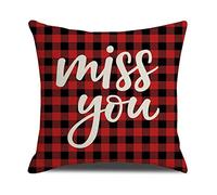BUBEFSKD Funda de almohada de San Valentín 18x18 pulgadas Amor Corazón Cojín para Caso San Valentín Fundas de almohada