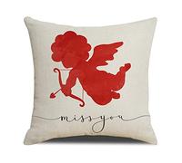 BUBEFSKD Funda de almohada de San Valentín 18x18 pulgadas Amor Corazón Cojín para Caso San Valentín Fundas de almohada