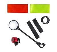 BUBEFSKD Gafas de espejo retrovisor para manillar ajustable, gran angular, repuesto de bicicleta, universal, para bicicleta, espejo retrovisor, soporte para manillar, lente de cristal transparente