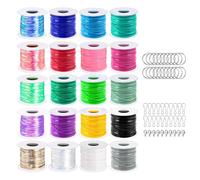 BUBEFSKD GIMP String Weaving Set Portable Lanyard Y Pulsera Artesanía Con 20 Plásticos De Colores Y Accesorios De Metal Cadena Boondoggle