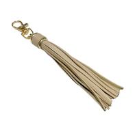BUBEFSKD Handmade Tassels Keybag encanto elegante cuero PU borlas llavero colgante con anillos de metal para apego seguro accesorios mujer accesorios