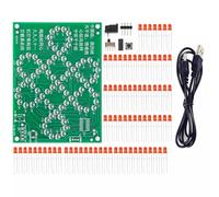 BUBEFSKD Juego electrónico 81 LED Circular Pentagonal Estrella Fluyendo Agua Lámparas Microcontrolador Conocimiento de Producción Práctica de Soldadura