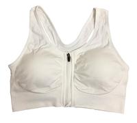 BUBEFSKD Las mujeres cobertura completa guía sujetador cremallera post soporte entrenamiento frente alta fijación deporte mujeres deporte alta fijación frontal cremallera, Blanco, L