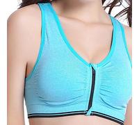 BUBEFSKD Las mujeres cobertura completa guía sujetador cremallera post soporte entrenamiento frente alta fijación deporte mujeres deporte alta fijación frontal cremallera, verde, S
