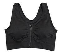BUBEFSKD Las mujeres cobertura completa guía sujetador cremallera post soporte entrenamiento frente alta fijación deporte mujeres deporte alta fijación frontal cremallera, Negro , L