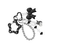 BUBEFSKD Llavero compacto, accesorio de bolsillo de moda para bolsos, mochilas con estrella de placa y notas musicales, llavero para festival de música, c