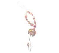 BUBEFSKD Llavero Personalizado Colgante Moda Acrílico Estrella de la Luna Llavero Elegante Cuentas Teléfono Lanyard Charm Luna Y Teléfono Estrella, morado, Talla única