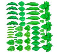 BUBEFSKD Paquete De 40/50/60 Elegantes Dijes Hojas Acrílicas Juego Cuentas Decorativas Verdes con Agujeros Componentes Joyería para Manualidades Cuentas Acrílicas Transparentes para Manualidades