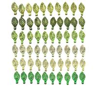 BUBEFSKD Paquete De 40/50/60 Elegantes Dijes Hojas Acrílicas Juego Cuentas Decorativas Verdes con Agujeros Componentes Joyería para Manualidades Cuentas Acrílicas Transparentes para Manualidades