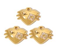 BUBEFSKD Práctico Colgante De Pulsera Acero Inoxidable 3 Piezas con Cristales Franceses Patas Gato Y Colgante Corazón Amor Joyería Acero Inoxidable