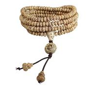 BUBEFSKD Pulsera de madera Bodhi ajustable, diseño de varias vueltas para atuendos diarios, joyas espirituales cómodas, regalo para adultos, cadena de mano de madera multihebra, talla única, como se