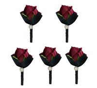 BUBEFSKD Ramilletes De Muñeca con Rosas para Novia Y Dama De Flor En Ojal para Boda Ceremonia Graduación 5 Uds.