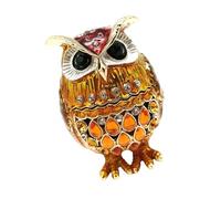 BUBEFSKD Soporte De Joyería Aleación con Temática Búho Brillante Caja Decorativa para Organizar Collares Pendientes Soporte Joyería Búho Decorativo