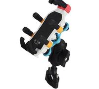 BUBEFSKD Soporte De Teléfono para Motocicleta Amortiguador Vibraciones Soporte Antivibración Abrazadera Silicona Metal ABS para Teléfonos Móviles Se Adapta A La Abrazadera del Manillar Los