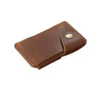 BUBEFSKD Tarjetero de cuero con cierre de botón, cartera de crédito retro para viajes diarios, monedero retro con cierre de botón a presión para hombres y mujeres, marrón