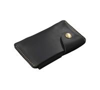 BUBEFSKD Tarjetero de cuero con cierre de botón, cartera de crédito retro para viajes diarios, monedero retro con cierre de botón a presión para hombres y mujeres, Negro