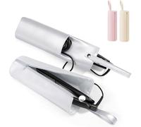 BUBM Bolsa de viaje para herramientas de pelo resistente al calor, organizador portátil para rizador, plancha plana, alisador de pelo y otras herramientas de peinado (11.4 x 3.5 pulgadas) (plateado)