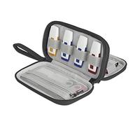 BUBM Doble Capa USB Flash Drives Estuche, Organizador de Viaje para Unidades de Disco/memorias USB/U Disk/Cables y Otros Accesorios electrónicos (L, Negro)