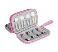 BUBM - Funda para unidad flash USB, portátil, impermeable, accesorios electrónicos, para unidades flash USB, tarjetas SD, auriculares y otros accesorios pequeños, 15,4 x 9,5 x 4,7 cm, color rosa